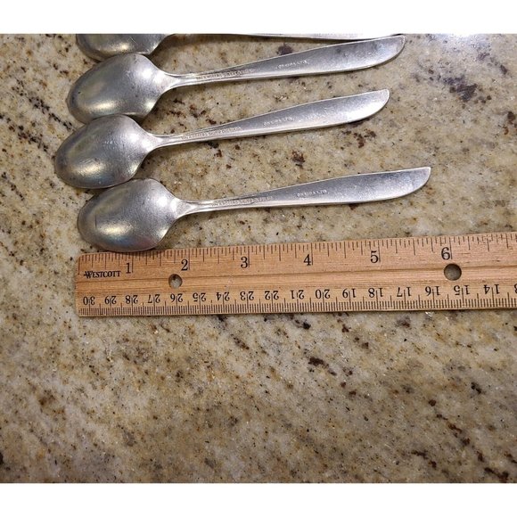Vintage Wm. Rogers Oneida Spoons Always Wildwood Set of 6 Silver Overlay - Picture 9 of 10